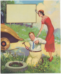 Original vintage calendar / poster art print from the 1920s-1940s